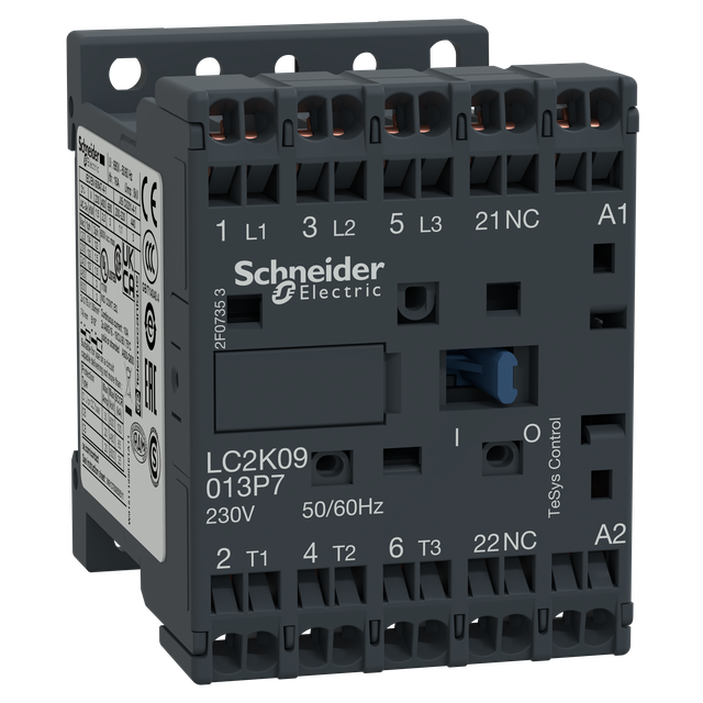 Miniaturowy stycznik mocy TeSys K 6A 3P 1R cewka 230VAC zaciski śrubowe LC1K06103P72 Schneider