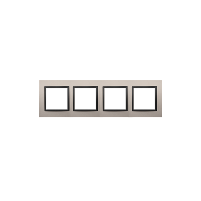 Simon 54 NATURE WMDZ-0140xS-081 Ramka 4-krotna Nature-Metal, SATYNOWA NOC, IP20/IP44. (IP44-należy z DRN4/81 KONTAKT