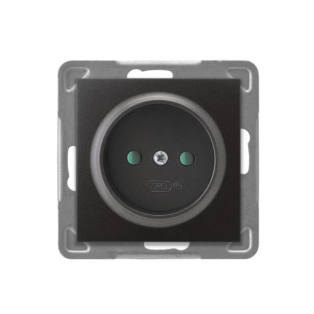 IMPRESJA Gniazdo pojedyncze z przesłonami torów prądowych - kolor antracyt