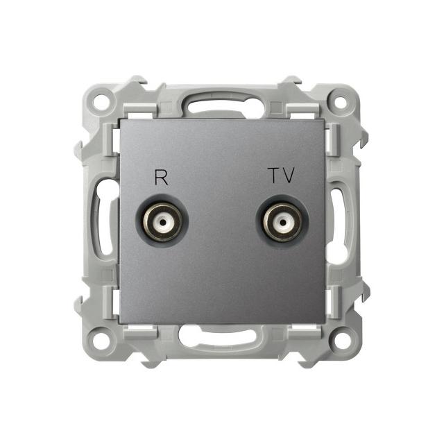 SZAFIR Gniazdo RTV zakończeniowe 10-dB - kolor szary mat