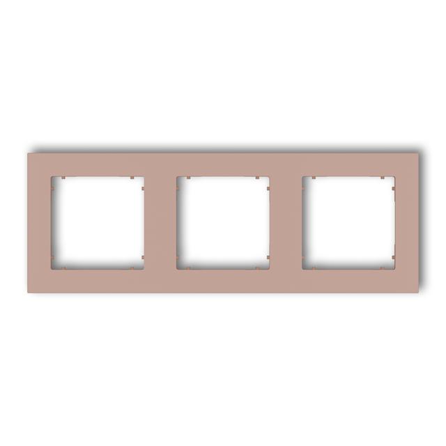MINI Ramka uniwersalna potrójna kwadratowa z tworzywa łososiowy