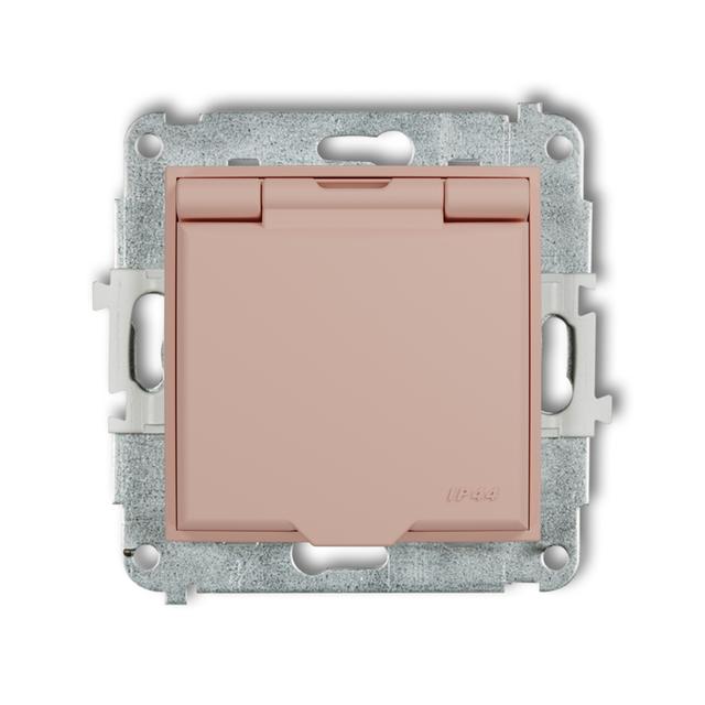 MINI Mechanizm gniazda bryzgoszczelnego z uziemieniem 2P+Z (klapka łososiowa, przesłony torów prądow