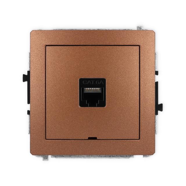 DECO Mechanizm gniazda komputerowego pojedynczego 1xRJ45, kat. 6A, 8-stykowy, bez pola opisowego brą