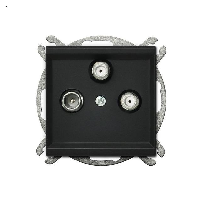 SONATA Gniazdo RTV-SAT z dwoma wyjściami SAT - kolor czarny metalik