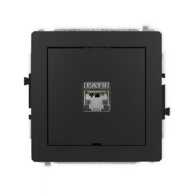 DECO Mechanizm gniazda komputerowego pojedynczego 1xRJ45, kat. 5e, ekranowany, 8-stykowy, bez pola o