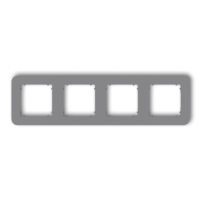 MINI Ramka uniwersalna poczwórna zaokrąglona z tworzywa szary mat