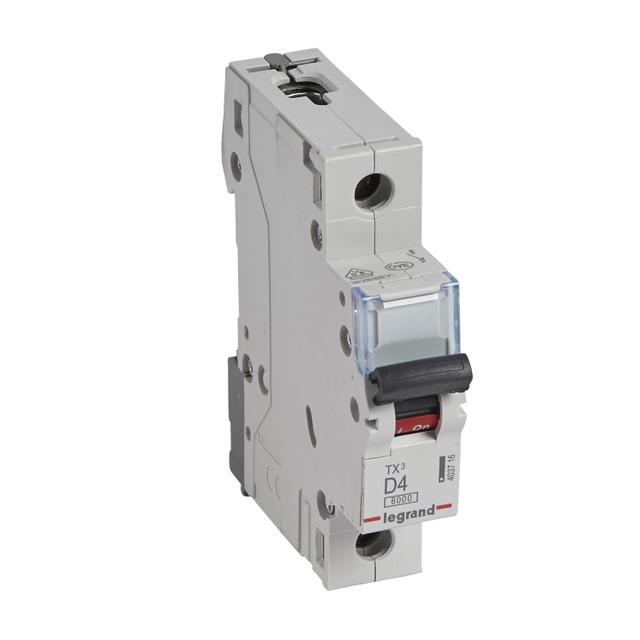 Wyłącznik Nadprądowy S 301 1P D4A 6kA TX3 403716 LEGRAND