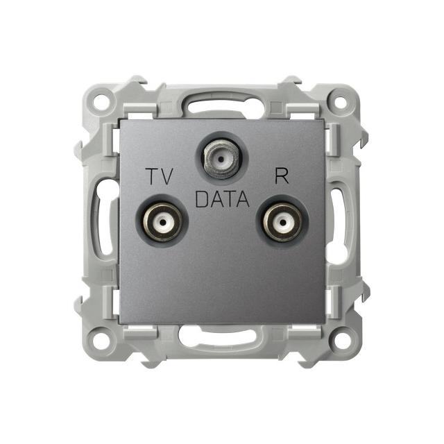 SZAFIR Gniazdo RTV-DATA - kolor szary mat