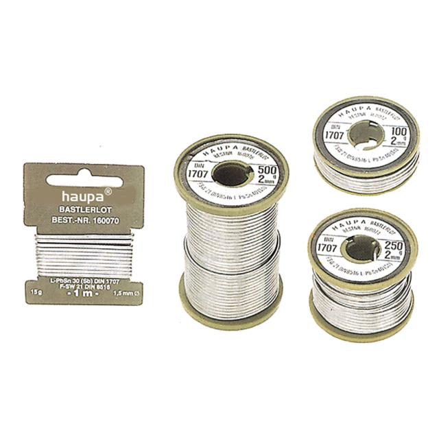 Lutowie na bazie chlorku amono. O 2,0 mm 250 g Sn 40% 160074 HAUPA