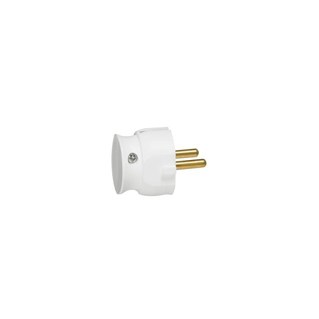 Wtyczka 2P 16A Plastikowa Biała Płaska (Mała Głębokość) Helmo 050183 LEGRAND