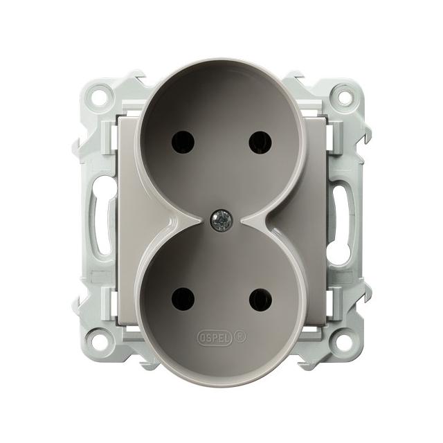 SZAFIR Gniazdo podwójne moduł bez ramki - kolor kaszmirowy beż