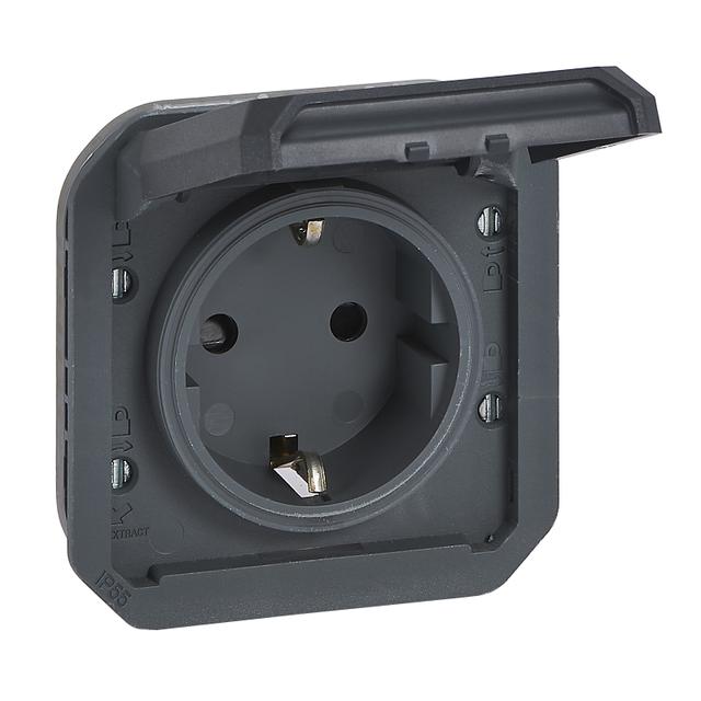 NOWE PLEXO - GN. SCHUKO 2P+Z ZACISKI ŚRUBOWE MECHANIZM 16A-250V ANTRACYT 069839L LEGRAND