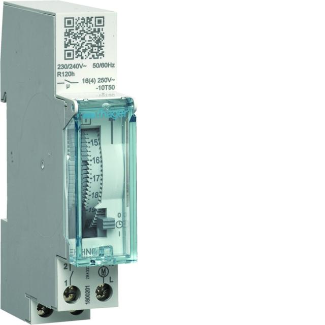 Zegar analogowy dobowy z rezerwą chodu, 230V, 1NO 16A HAGER