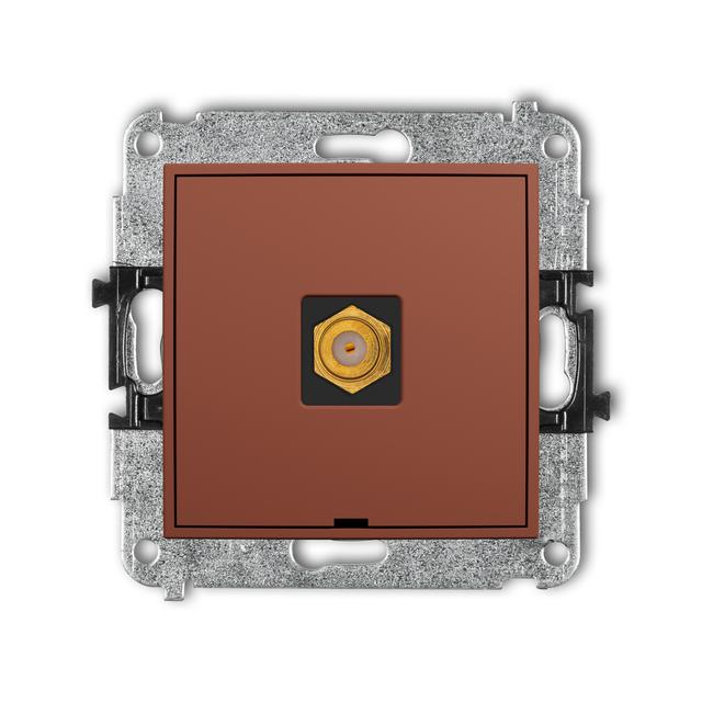 ICON Mechanizm gniazda antenowego pojedynczego typu F (SAT) pozłacany, bez pola opisowego terakota