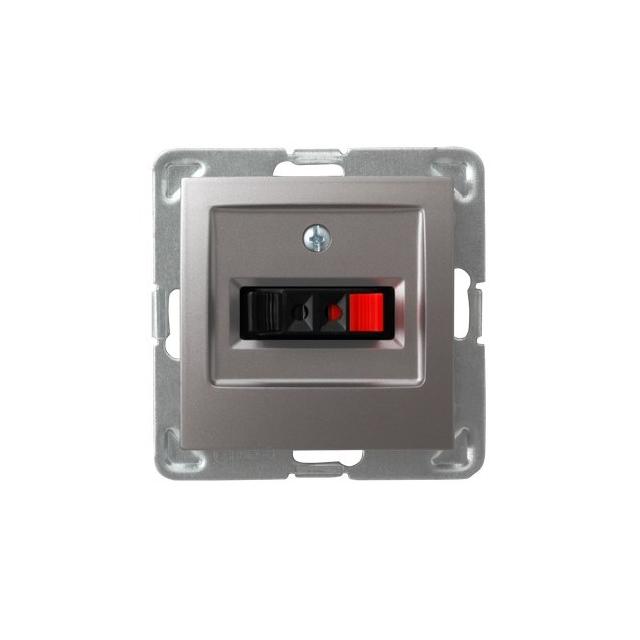 IMPRESJA Gniazdo głośnikowe pojedyncze - kolor tytan GG-1Y/m/23