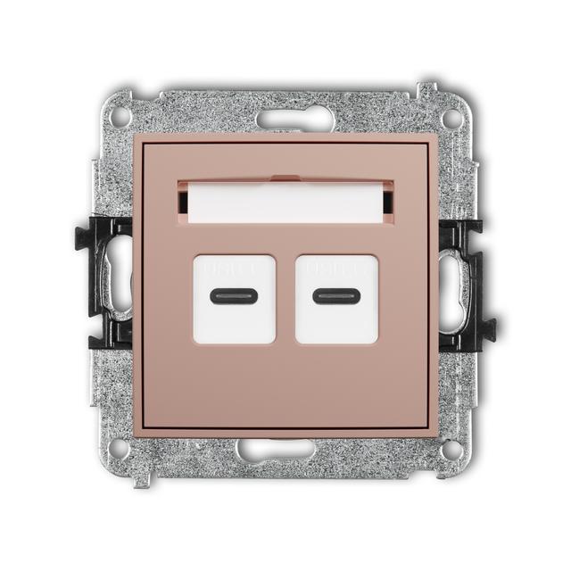 ICON Gniazdo podwójne 2xUSB typ C-C łososiowy 62IGUSB-8 KARLIK