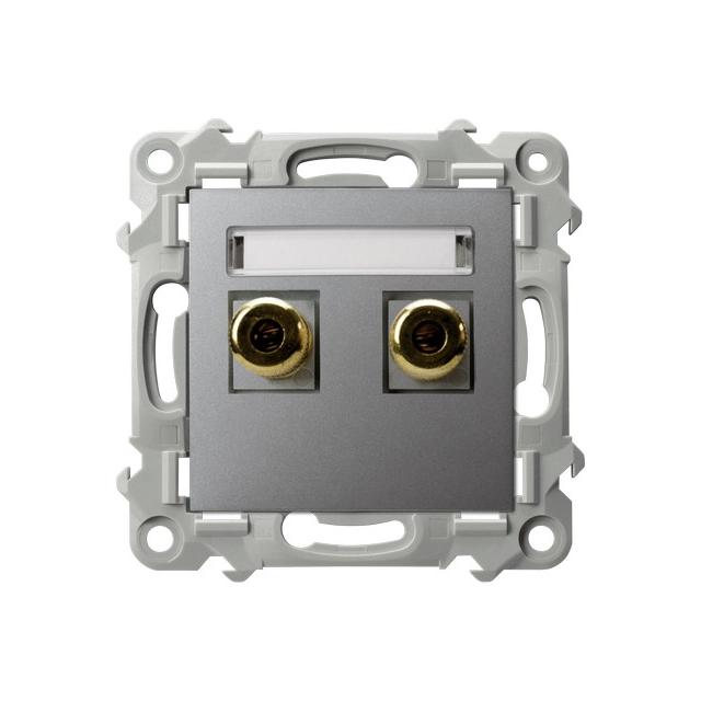 SZAFIR Gniazdo głośnikowe pojedyncze - kolor szary mat GGN-1Z/m/70