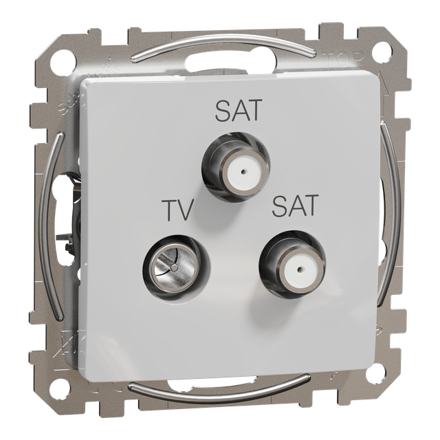 Sedna Design & Elements Gniazdo antenowe TV-SAT-SAT końcowe 4dB srebrne aluminium SDD113481S Schneider