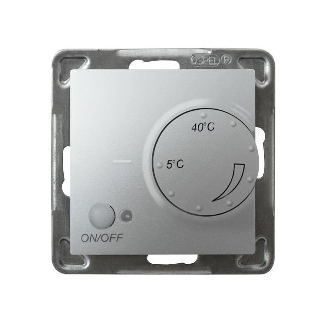 IMPRESJA Regulator temperatury z czujnikiem podpodłogowym - kolor srebro