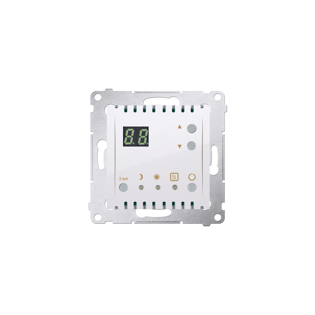 Simon 54 Regulator temperatury z wyświetlaczem z czujnikiem wewnętrznym 16(2) A 230V biały