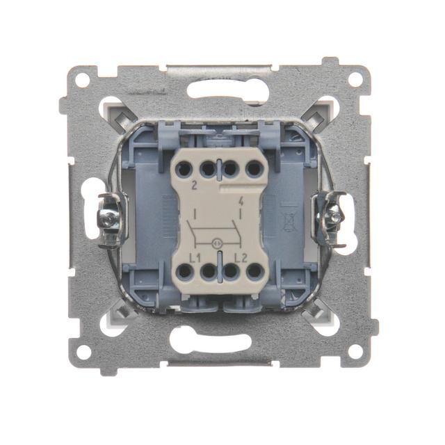 Simon 54 Łącznik dwubiegunowy z podświetleniem LED 10A szybkozłączka biały