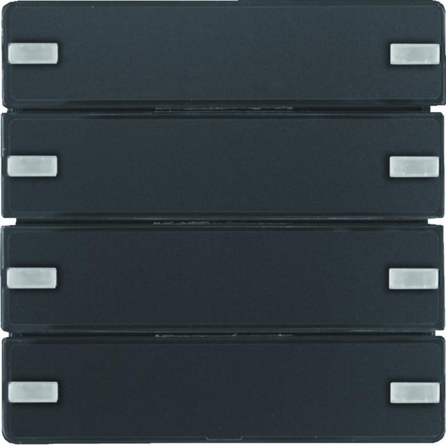 BERKER KNX e/s Q.x Przycisk poczwórny z polem opisowym z diodami LED RGB i czujnikiem temperatury antracyt  80144326 HAGER