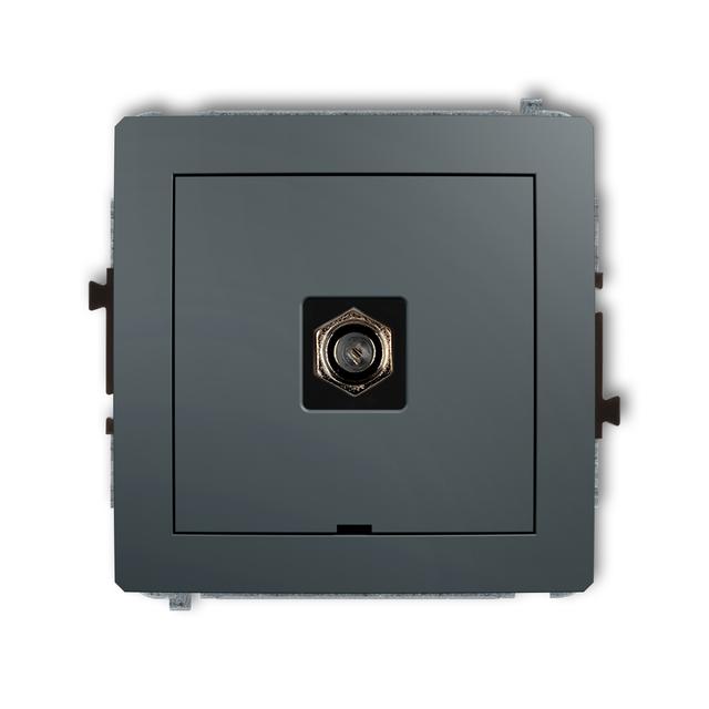 DECO Mechanizm gniazda antenowego pojedynczego typu F (SAT) niklowany, bez pola opisowego grafitowy