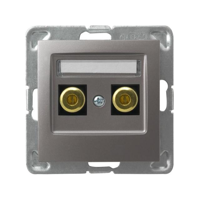 IMPRESJA Gniazdo głośnikowe pojedyncze - kolor tytan GGN-1Y/m/23