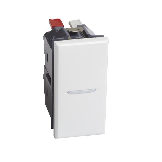 AXOLUTE - Przycisk jednobiegunowy NO 10A (zaciski automatyczne) 1 moduł AXIAL biały, Bticino