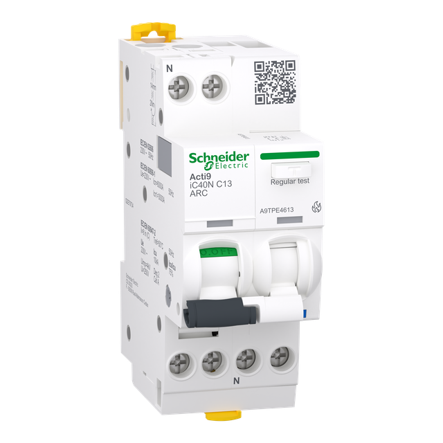 Detektor iskrzenia Acti9 iC40N-ARC-C13-1N, 1N-biegunowy, charakterystyka C,13 A z wyłącznikiem nadpr