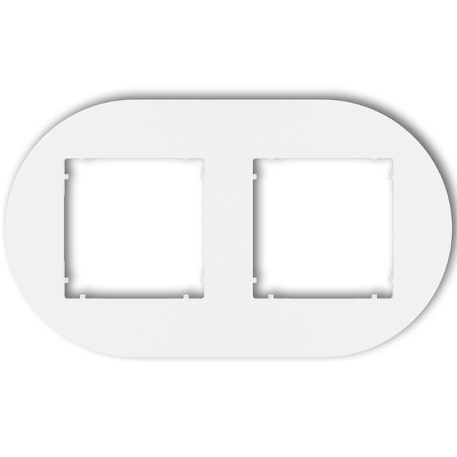 MINI Ramka uniwersalna podwójna okrągła z tworzywa biały