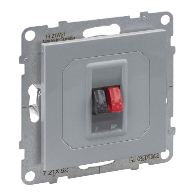 SUNO - Gniazdo głośnikowe pojedyncze, Aluminium, Legrand