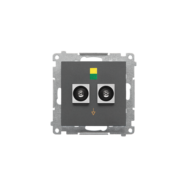 Simon 55 Gniazdo ekwipotencjalne podwójne Grafitowy mat