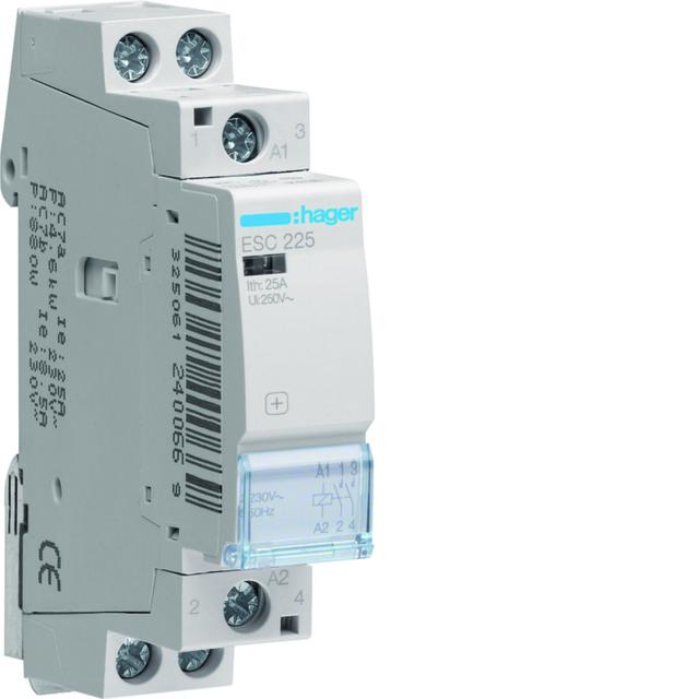 Stycznik modułowy 230V AC 2Z 25A AC-7A B ESC225 HAGER