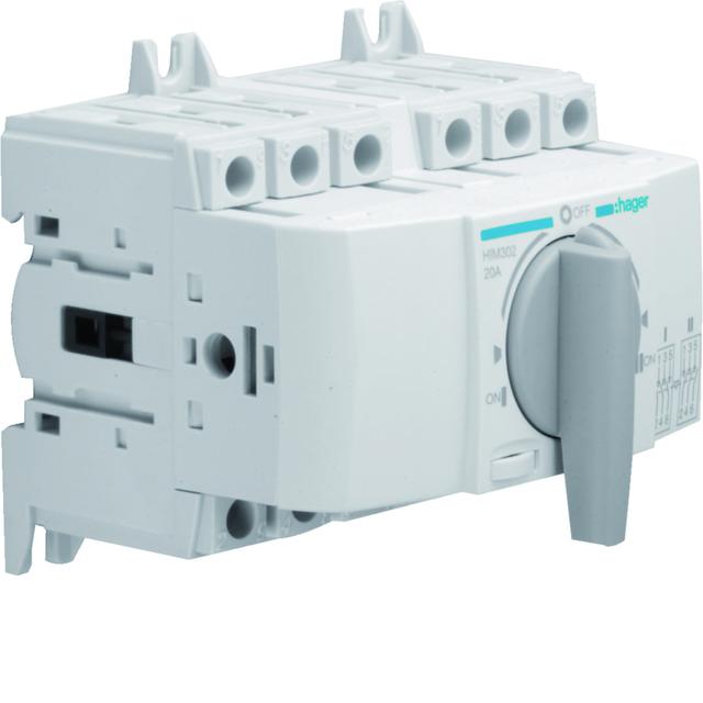Modułowy przełącznik zasilania 3x20A HIM302 HAGER