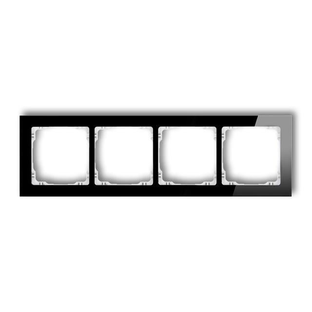 DECO Ramka uniwersalna poczwórna - efekt szkła (ramka: czarna; spód: biały)