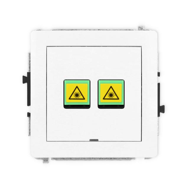 DECO Mechanizm gniazda światłowodowego/optycznego podwójnego, bez pola opisowego biały mat