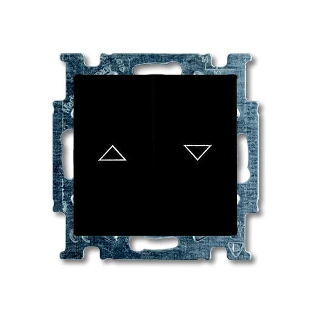 BASIC55 Przycisk żaluzjowy Z blokadą nawrotu czarny-chateau