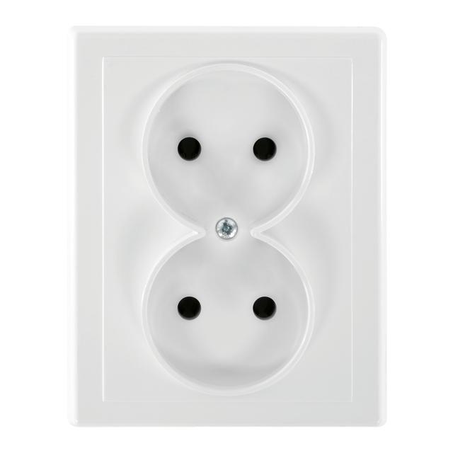 Gniazdo podwójne podtynkowe 2x2P Malta, 16A, 250V, PT-5M, biały FMS-106/2P/W ORNO