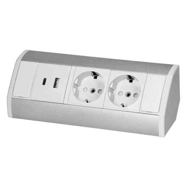 "Gniazdo meblowe 2x2P+Z (Schuko), 2xUSB (typ A+C