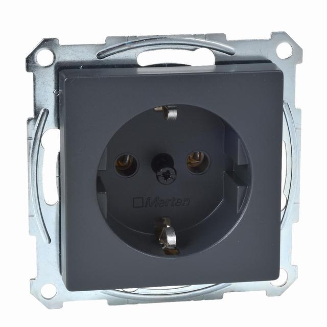 Gniazdo wtykowe SCHUKO, zaciski śrubowe, antracyt, system M