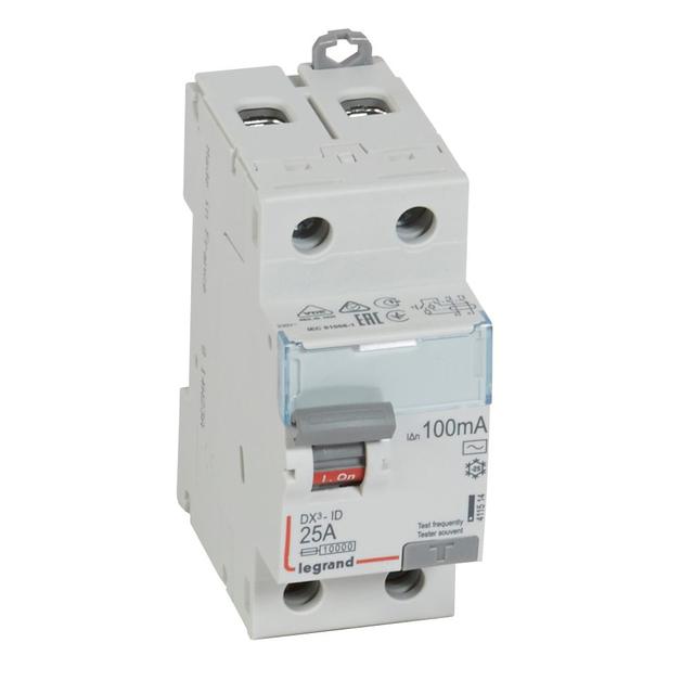 Wyłącznik Różnicowoprądowy P 302 2P 25A 100Ma Typ AC DX3 411514 LEGRAND