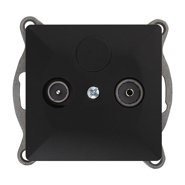 Gniazdo abonenckie "RTV" Pearl, 1,5dbt, GAP-P/K, czarny