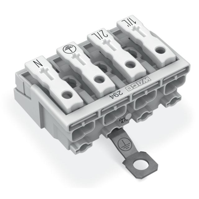 złączka zasilająca 4-biegunowa ze stopkami z stykiem PE