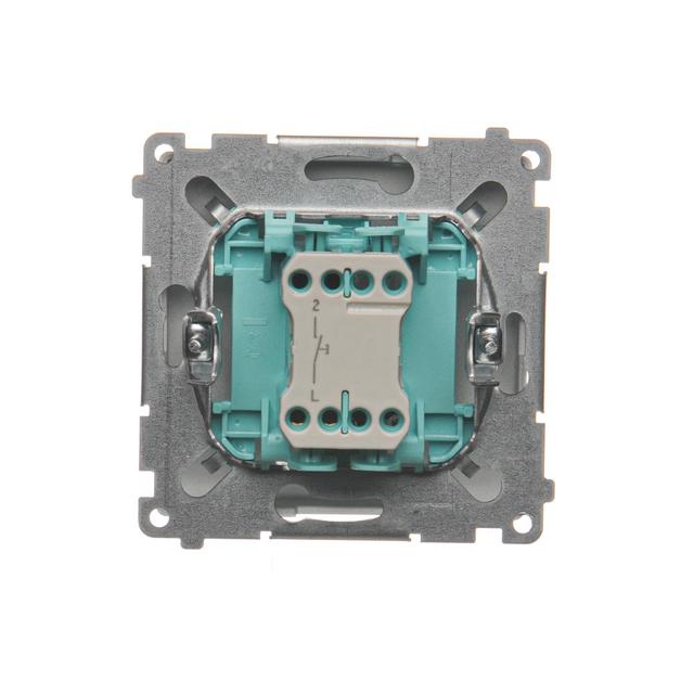 Simon Basic Przycisk pojedynczy zwierny bez piktogramu 10A szybkozłączka srebrny mat