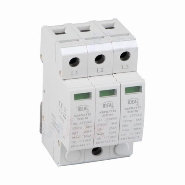 Ogranicznik przepięć B+C Typ 1+2 3P 25kA 1,5kV limp=8kA KSPD-T1T2 275/150 IDEAL 36315 KANLUX