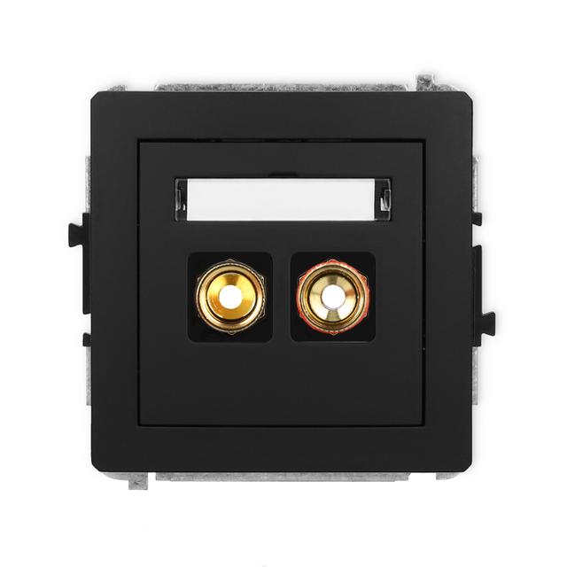 DECO Mechanizm gniazda głośnikowego pojedynczego (typu banan - czerwony i czarny, pozłacany, 4 mm2,