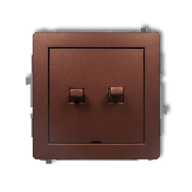 DECO Mechanizm łącznika jednobiegunowego ze schodowym w stylu amerykańskim (dwa klawisze bez piktogr