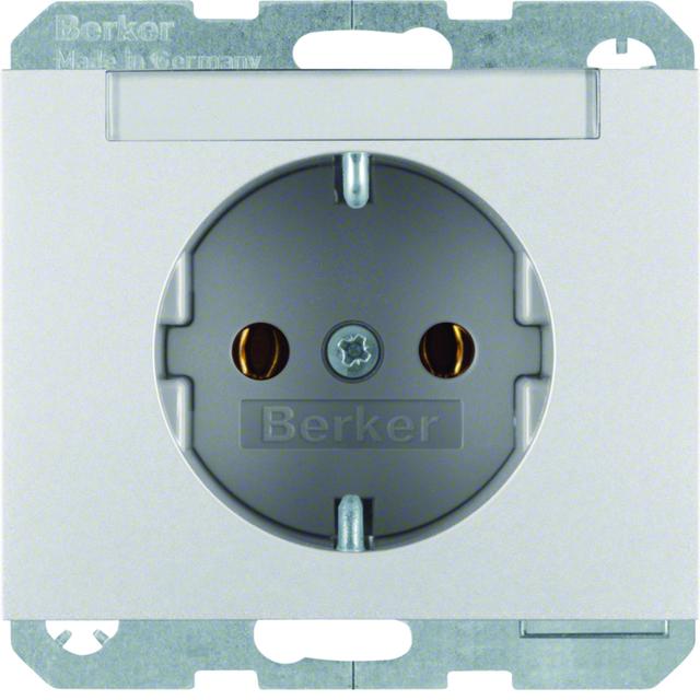 BERKER K.5 Gniazdo SCHUKO pole opisowe aluminium 47397003 HAGER