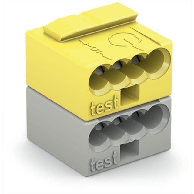 złączka do terminali sieciowych 4 x 0,6 - 0,8 mm2 jasnoszara/żółta